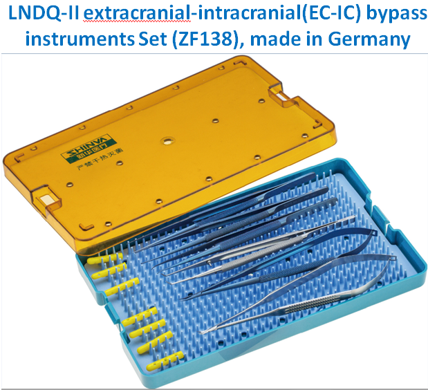 LNDQ-I extracranial-intracranial EC-IC bypass instruments Set  ZF138, made in Germany