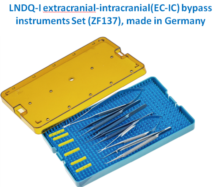 LNDQ-I extracranial-intracranial EC-IC bypass instruments Set ZF137, made in Germany